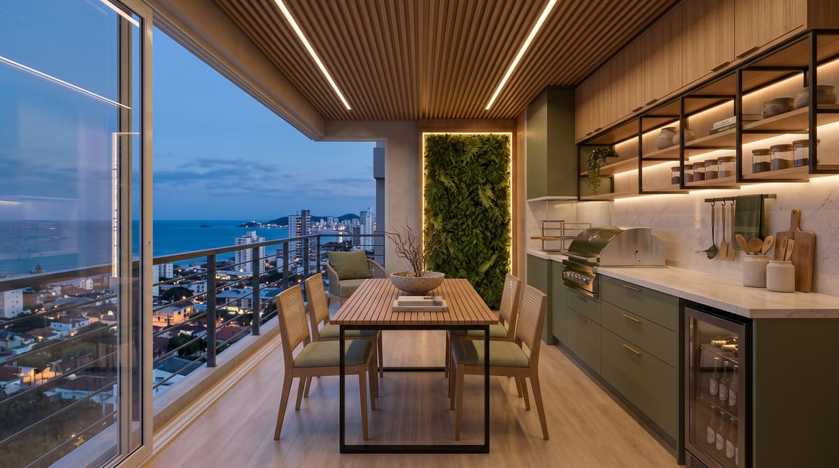 Cozinha planejada com nichos decorativos