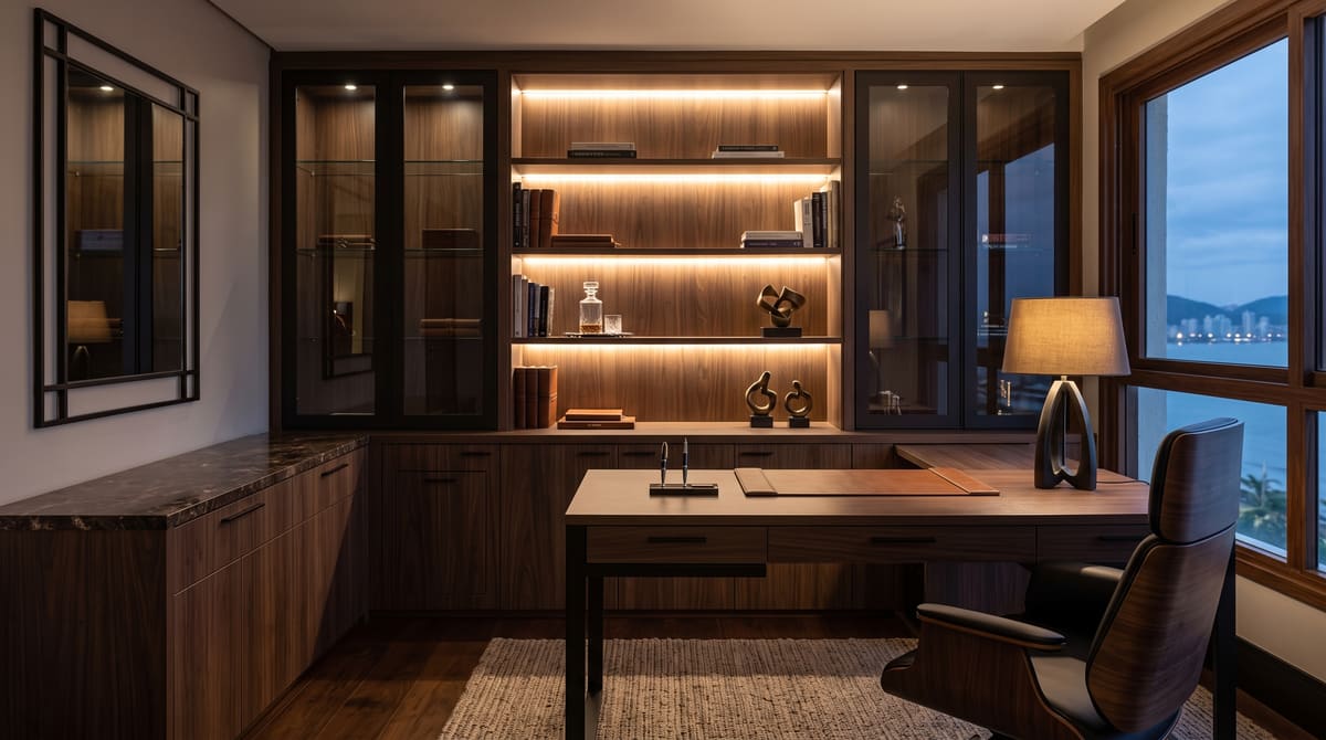 Home office contemporâneo planejado