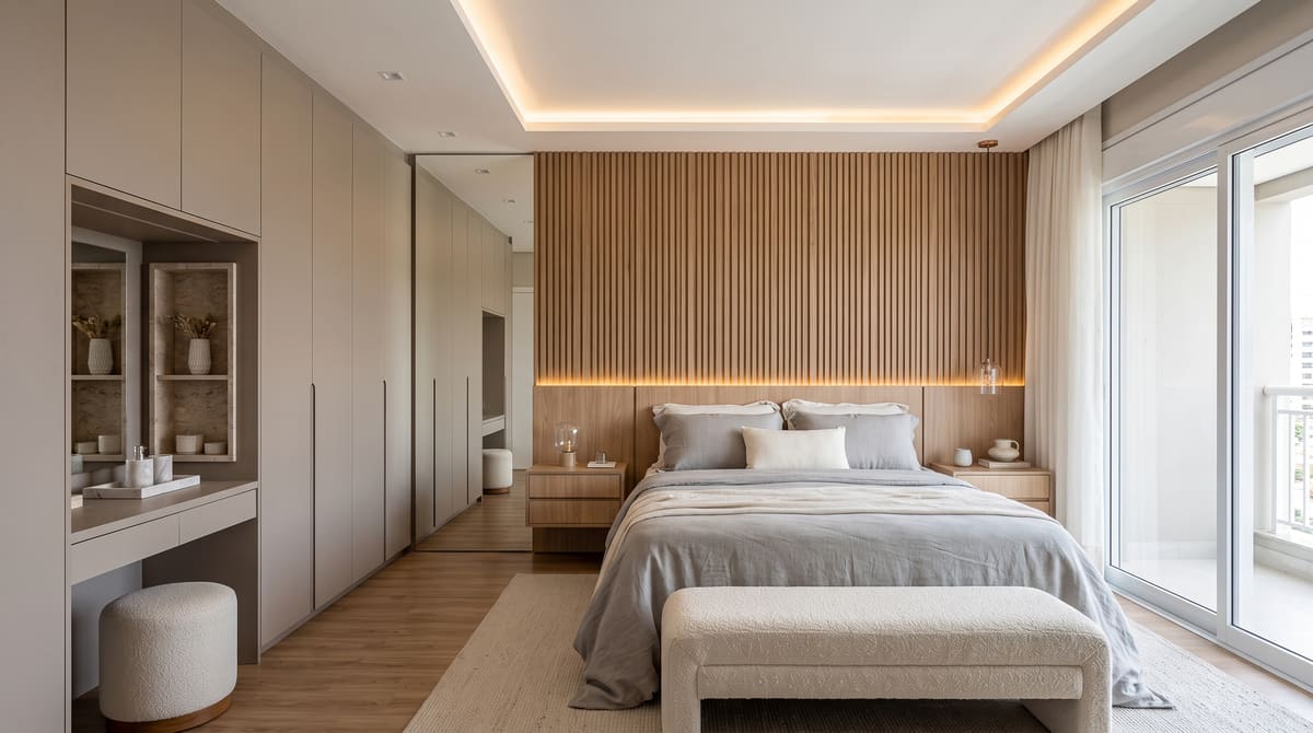 Quarto casal de alto padrão planejado